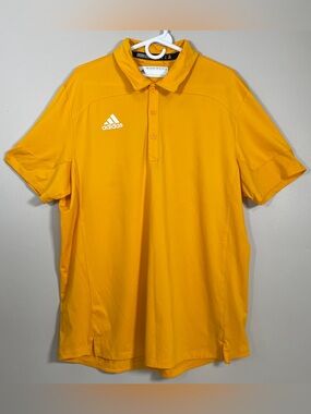 Adidas Men's Size Large Aeroredy Athletic Tech Polo Shirt Short Sleeve Yellow